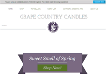 Tablet Screenshot of grapecountrycandles.com